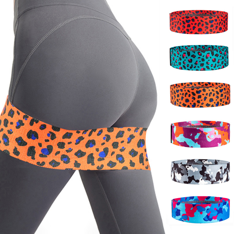 Yoga Fitness Resistance Band - Leopardenmuster-Booty-Bänder, Rutschfeste Stoff-Widerstandsschlaufe für Gesäßtraining, Yoga,
