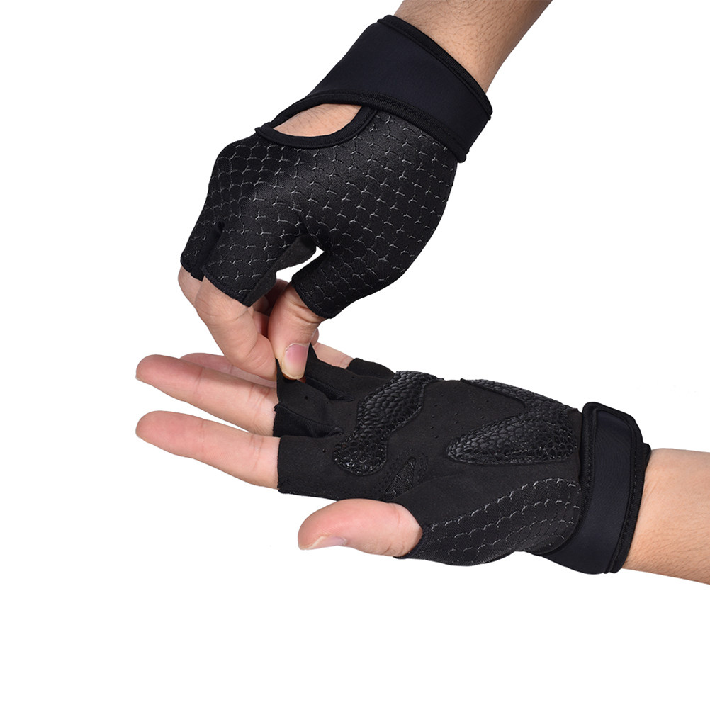 Yoga Fitness Training - 1 Paar Fitness-Handschuhe, halb fingerlos, rutschfest,