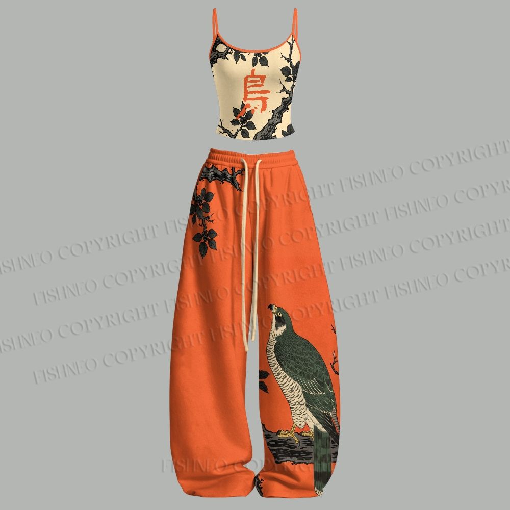 Japanisches Ukiyo-e-Vogel-Top  – Yoga Of Fitness Bewertung und Preis